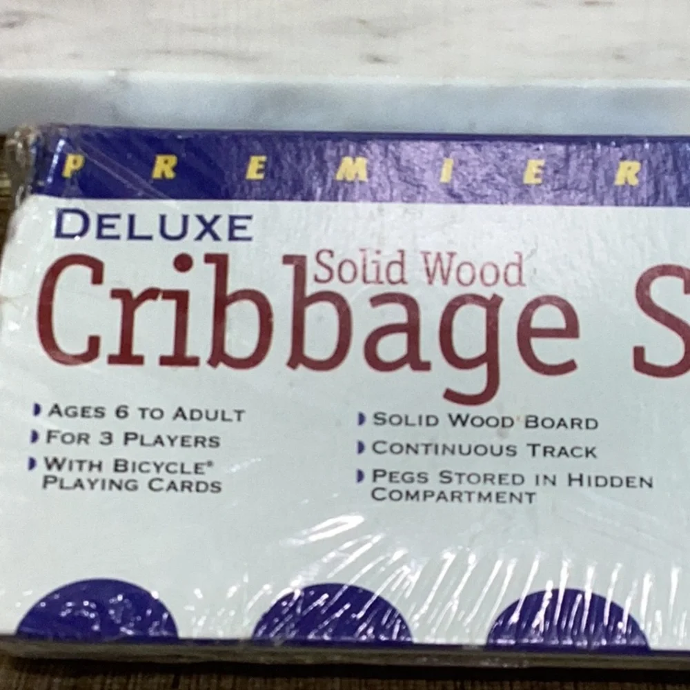 Vintage Cardinal Deluxe Solid Wood Cribbage Set